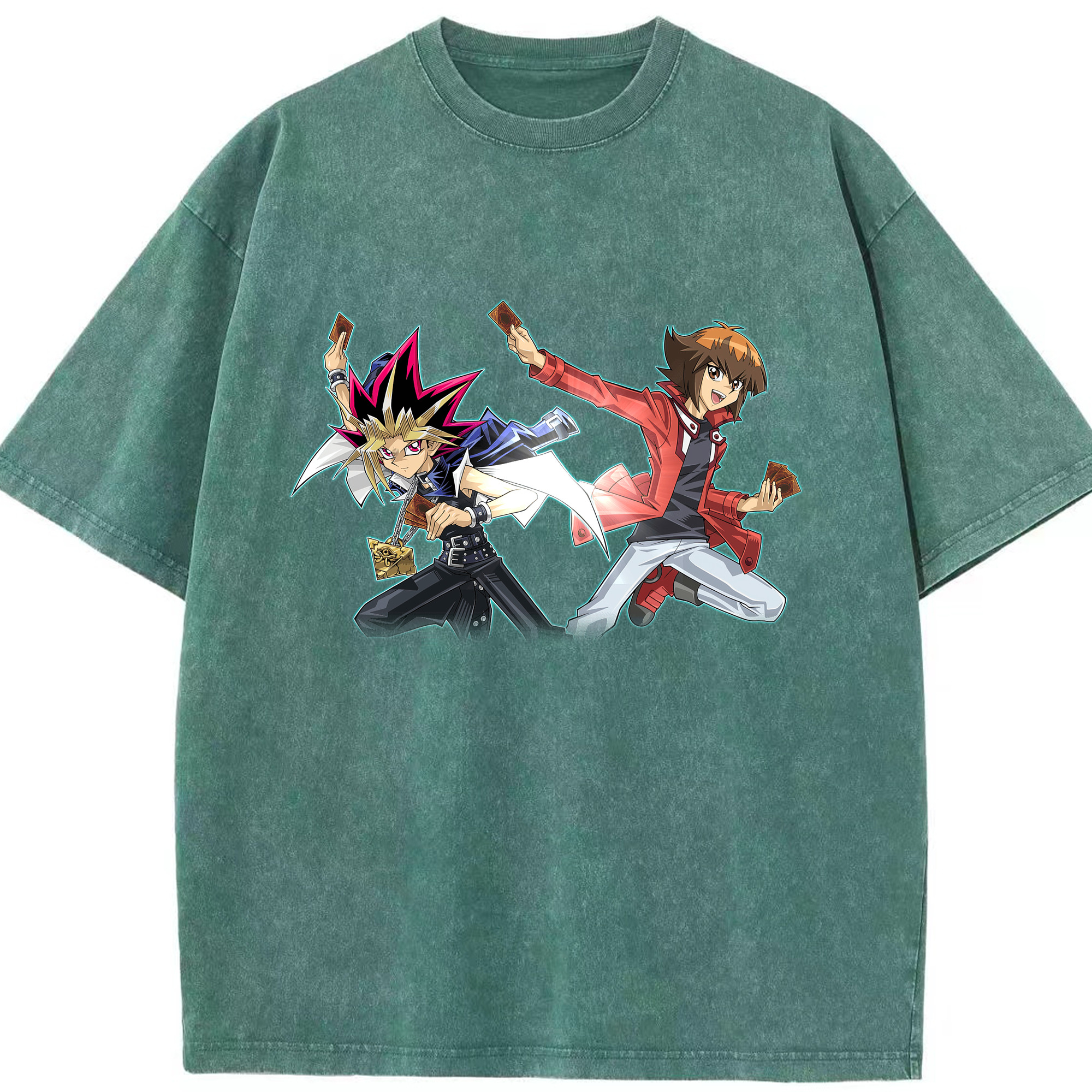 （画像用） 遊☆戯☆王 Yu-Gi-Oh! 綿100% ヴィンテージ風 半袖Tシャツ（フロントプリント）